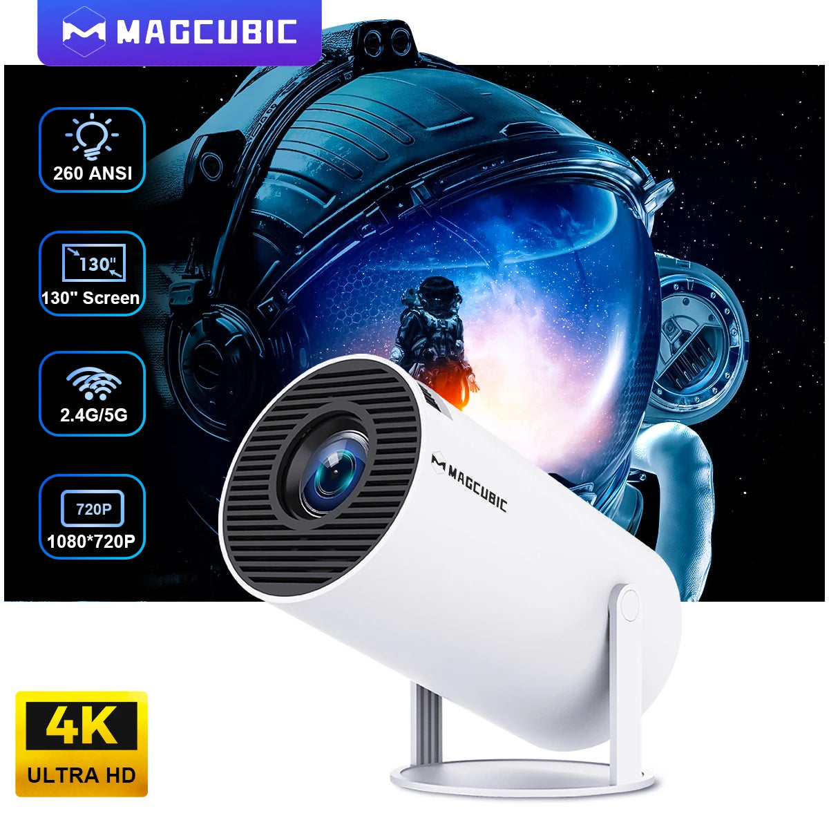 LK Lights 4k Portable Projector